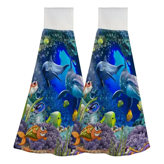 Toalla Mano Colgante Para Cocina 1 Arrecife Coral Pez Agua