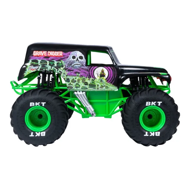 Vehículo de juguete a control remoto Monster Jam Freestyle Force Spin Master Monster Jam Freestyle Force 1:24 Grave Digger verde oscuro