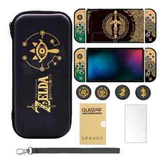 Kit Funda Para Protector Nintendo Switch Oled-zelda Kit Funda Para Protector Nintendo Switch Oled-zelda