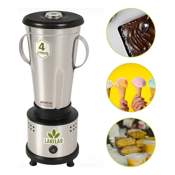 Liquidificador Baixa Rotação Industrial 4 Litros Inoxidável