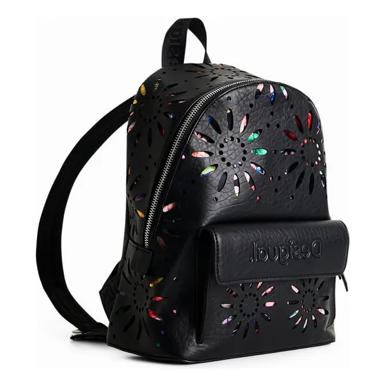 Mochila Nueva Desigual Negra Troquelada