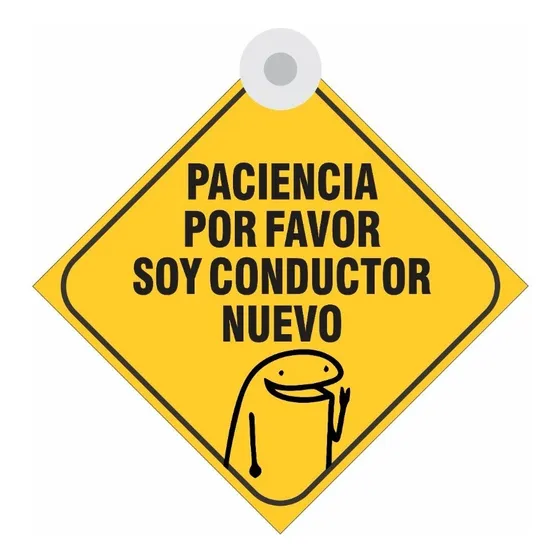 Aviso Letrero Aprendiz Conductor Carro Personalizado X 2und