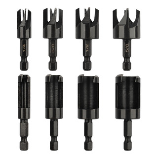 Cortador De Tapones, Juego De 8 Brocas Para Madera Con 1/4 H Cortador De Tapones, Juego De 8 Brocas Para Madera Con 1/4 H