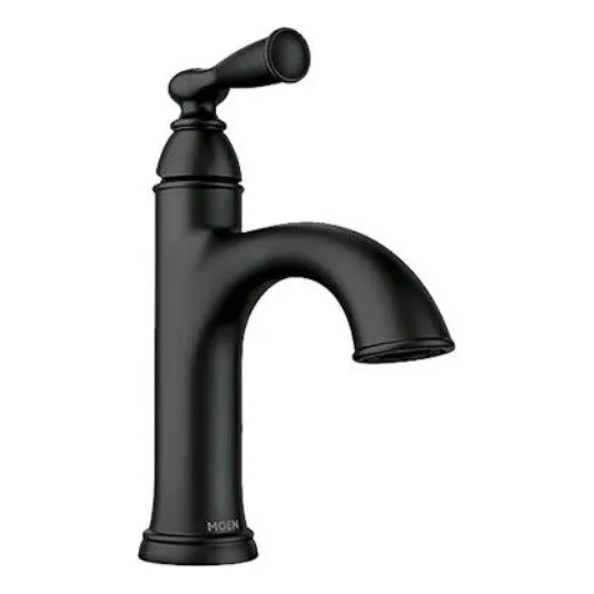 Grifo Para Baño Llave Mezcladora Negro Mate Moen Monomando