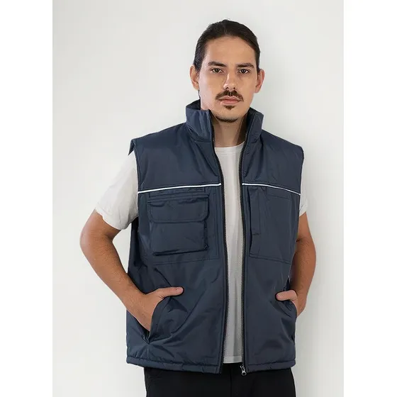 Chaleco De Trabajo Con Reflectivos Campera Sin Manga Abrigo