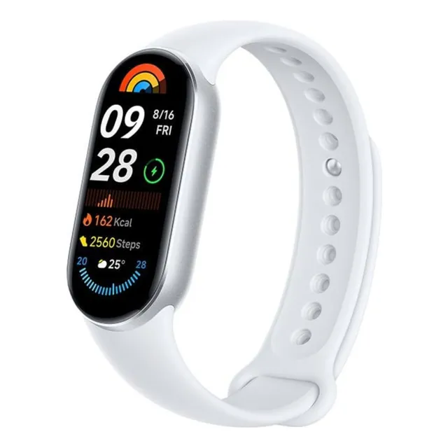Xiaomi Mi Band 9 Smartband Plateado, Pantalla Amoled 1.62, Batería Hasta 21 Días, Resistencia Atm5, Monitorero De Frecuencia Cardíaca Y Spo2, Más De 150 Modos Deportivos
