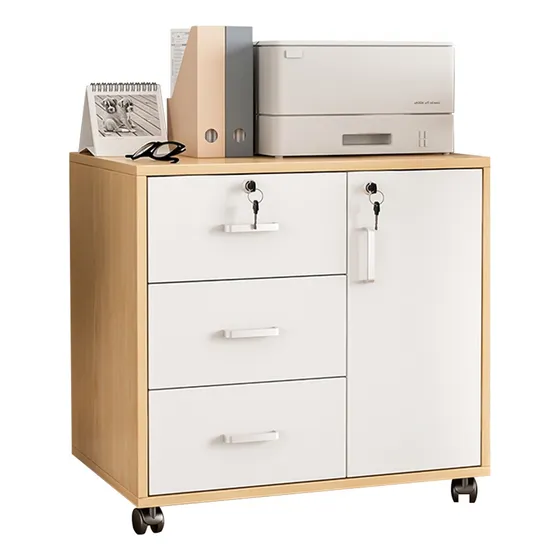 Muble Archivero De Madera Oficina Con Cajones Puertas Locker