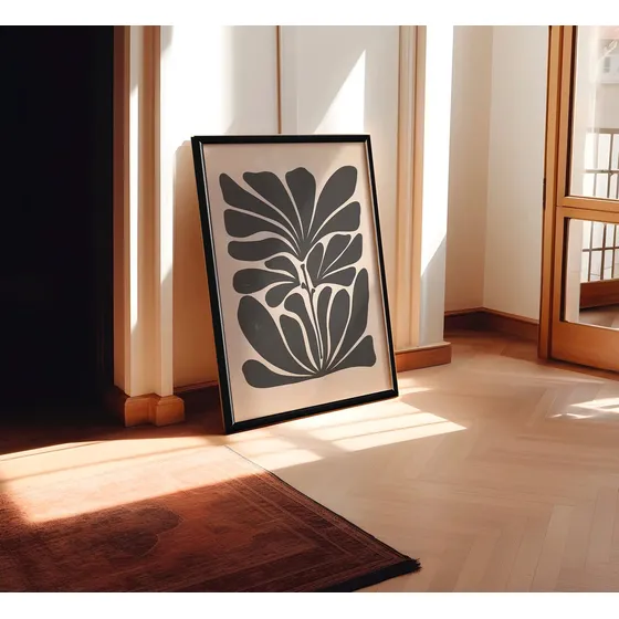 Cuadros Botánico Flores Minimalista Moderno Marco De Madera Color Botanic Minimalist Armazón Negro