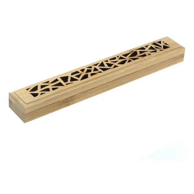 2 Pieza Bambu Grace Incienso Holder Burner Box Ash Catcher