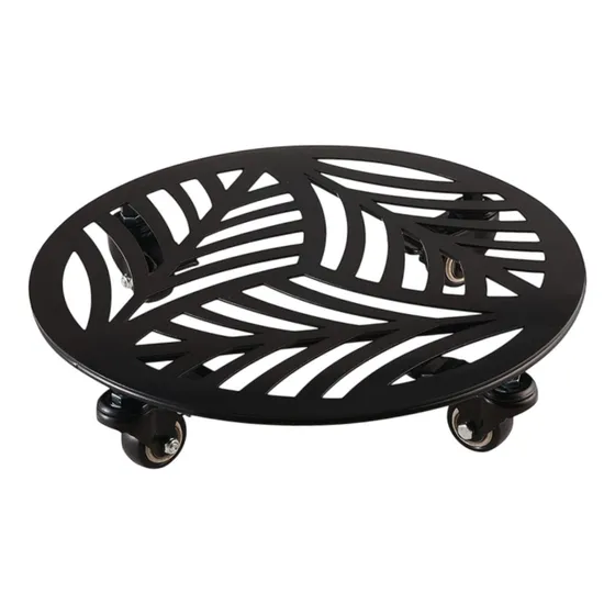 Soporte De Metal Para Plantas Con Ruedas, De Hierro Forjado
