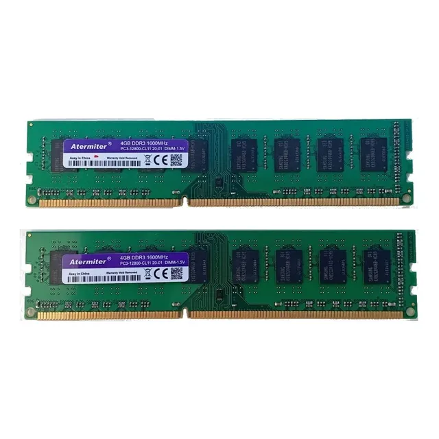 Memorias Ddr3 8gb (2x4) 1600 Mhz Atermiter Para Pc