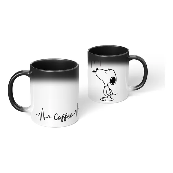 Taza Magica Cambia Color Snopy Color Blanco Titulo