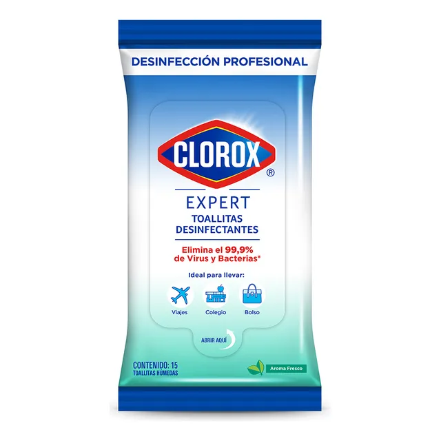 Clorox Expert 15 unidades de toallitas desinfectantes