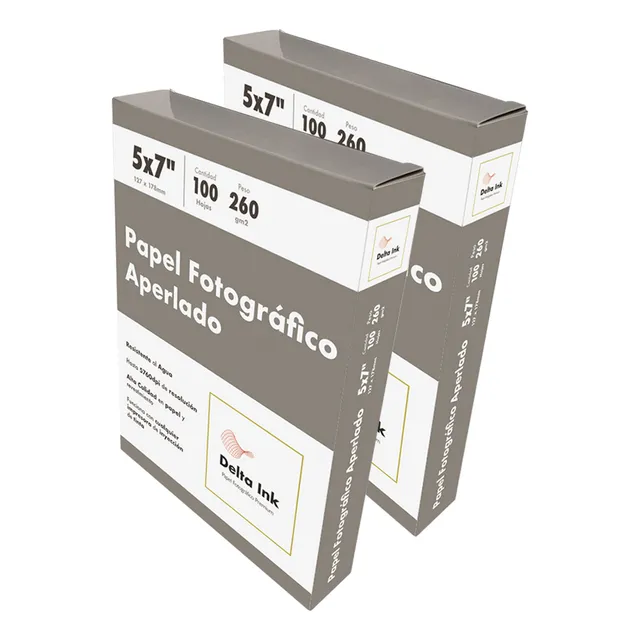 Papel Fotográfico 200 Hojas 5x7 Pulgadas (2 Pack) Delta Ink