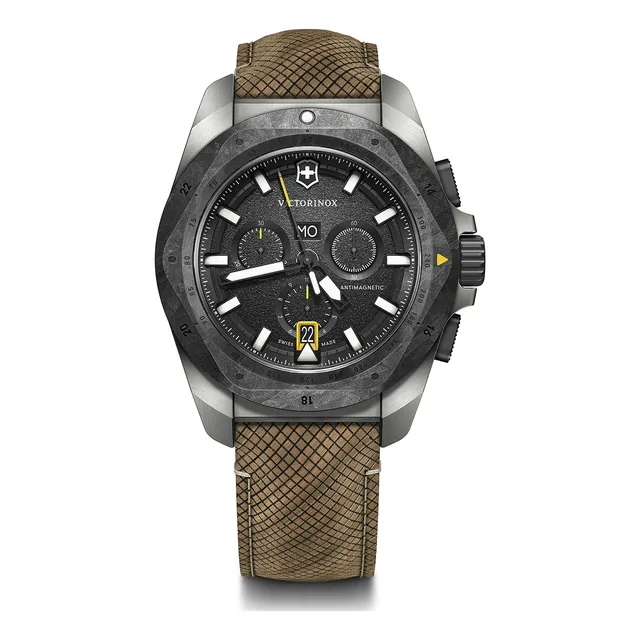 Reloj Hombre Victorinox 241988.1 I.n.o.x Con Correa Color Marrón Y Fondo Negro
