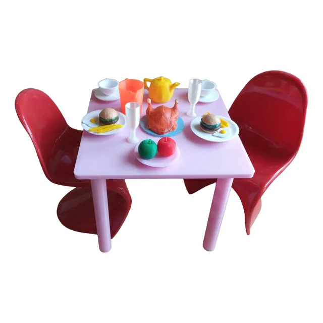 Mesa Y Sillas Plástico Mutandis Impresiones3d Juguete Barbie