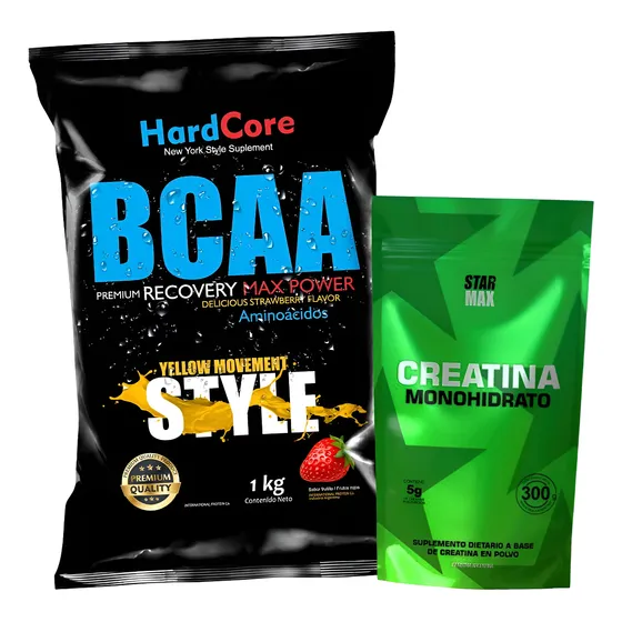 Hardcore Bcaa Aminoácidos 1k +creatina 300g Starmx