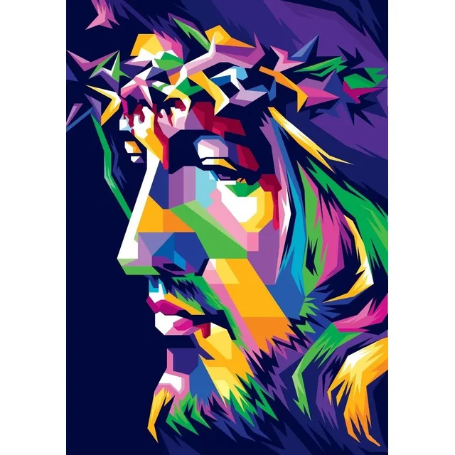 Kit Lienzo Para Pintar Por Números Con Bastidor(marco) Jesus
