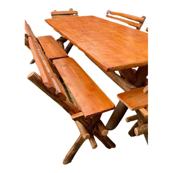 Mesa Y Banquetas De Tronco 2.50x1.00
