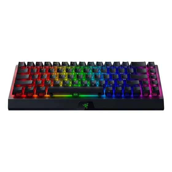 Teclado gamer bluetooth Razer QWERTY Razer Yellow inglés US color negro con luz RGB