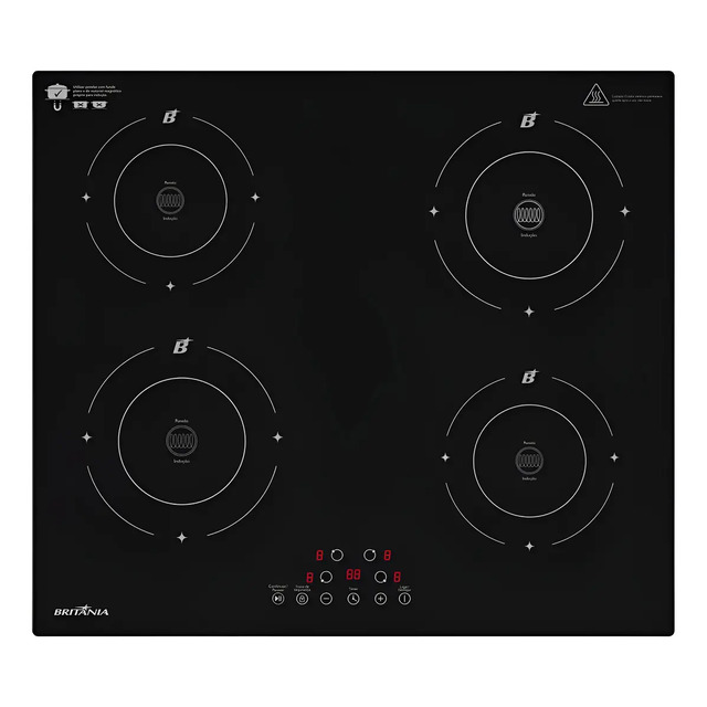 Cooktop De Indução Britânia 6000w Bcte40a Preto 220v Cooktop De Indução Britânia 6000w Bcte40a Preto 220v