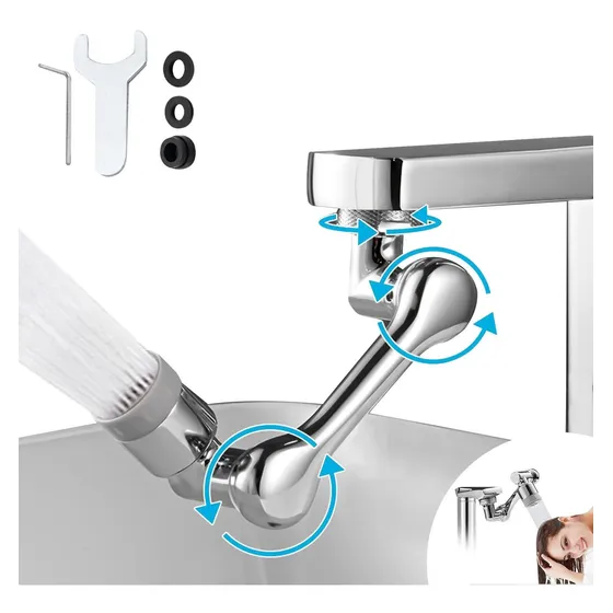 Extensor Grifo Giratorio 1080° Adaptador Boquilla Agua