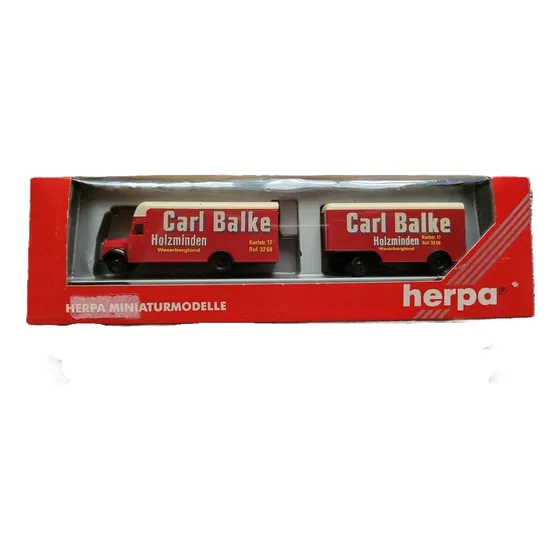Camion Mercedes Con Acoplado Coleccion Herpa 1/87 Rojo