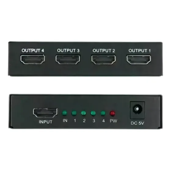 Splitter Hdmi 1 Entrada A 4 Salidas, Divisor 3d Full Hd 1.4