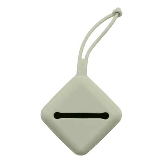 Porta Chupetes Bibs De Silicona Estuche Accesorio Color Sage Liso