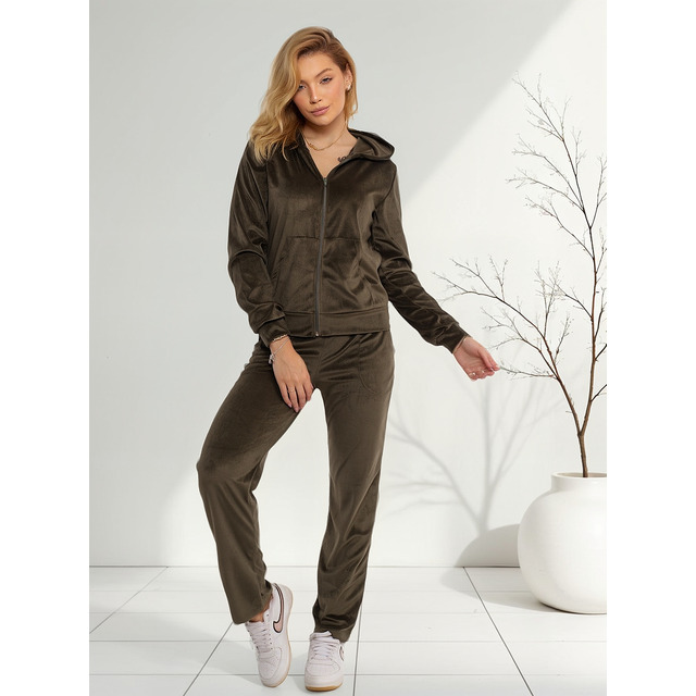 Conjunto Feminina Veludo Plush Com Capuz Con-001 Conjunto Feminina Veludo Plush Com Capuz Con-001