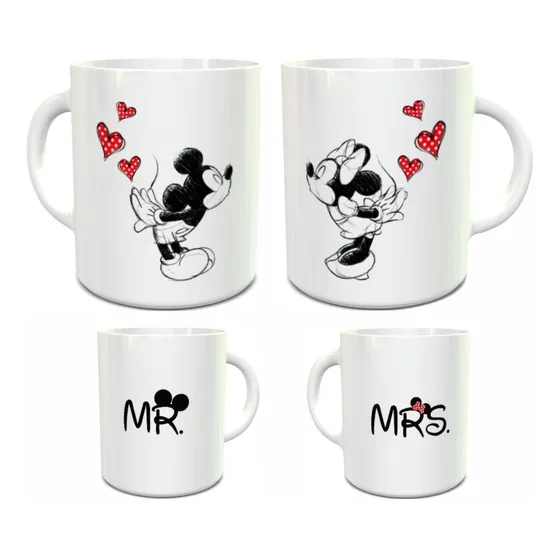 Mugs, Taza, Pocillo Pareja Mrs Mr Minnie Mikey Mouse