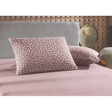 Jogo De Cama Queen Bits Poá Lençol 100% Algodão Malha Fio Penteado Altenburg Bits Rosa Bolinhas - Poá