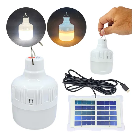 Lampião Led Potente Recarregável Lamparina Camping Barraca