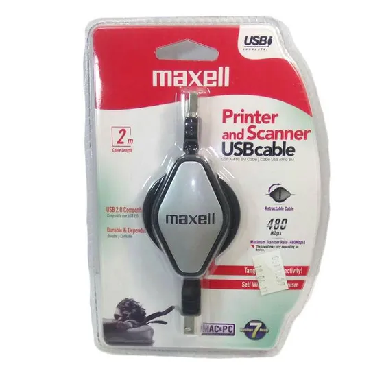 Cable Retractil Usb Para Impresora Scanner 480 Mbps