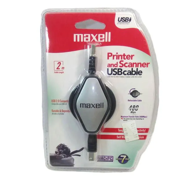 Cable Retractil Usb Para Impresora Scanner 480 Mbps