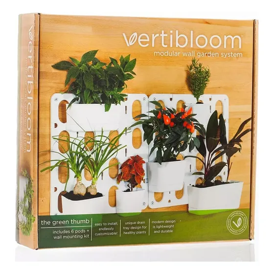 Kit 6 Macetas Jardín Vertical Modular De Pared Interior