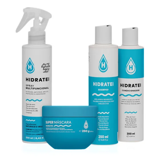 Leave-in + Super Máscara +shampoo E Condicionador Hidratei