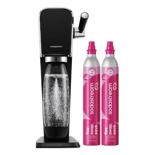 Máquina Para Hacer Soda Color Negro Art Con 2 Cilindros Co2