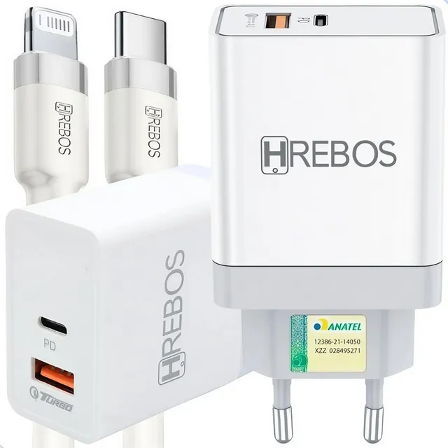Carregador P/ iPhone Turbo 40w Usb C Cabo Tipo C Lightning