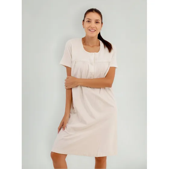 Camisón Manga Corta Con Cartera Y Puntilla Lanzilen
