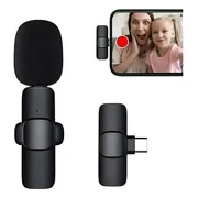 Micrófono Lavalier Solapa Inalámbrico Tipo C Para Celular