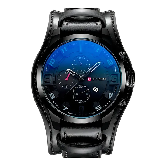 Reloj Curren Hombre Análogo Fechador Ejecutivo Casual Cuarzo Color De La Correa Negro