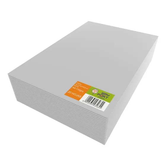 10 Paquetes Papel Adhesivo  Mate 130 Grs A4 Sin Marca Atras 