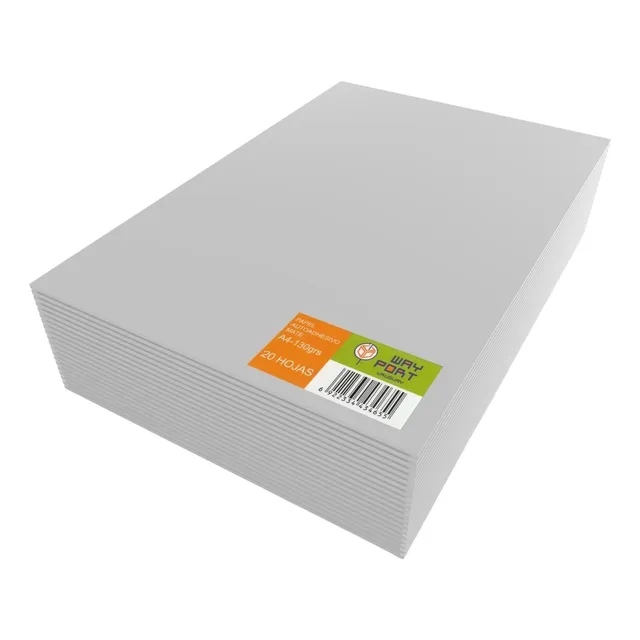 10 Paquetes Papel Adhesivo  Mate 130 Grs A4 Sin Marca Atras 