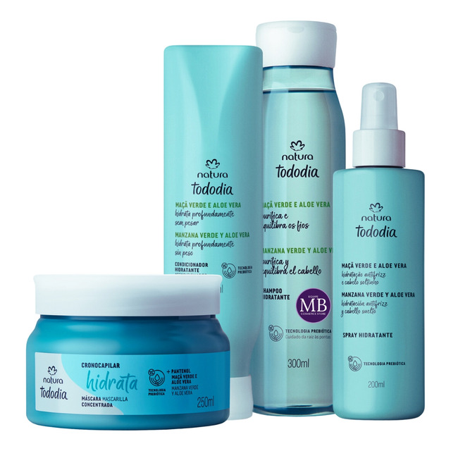 Combo Hidratante Maçã Verde Aloe Vera Tododia Cabelos Natura Combo Hidratante Maçã Verde Aloe Vera Tododia Cabelos Natura