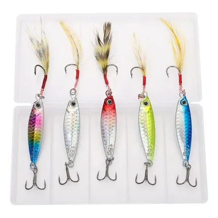 Kit De 5 Iscas Artificiais Jumping Jig Sinking De Metal Para Pesca 30g