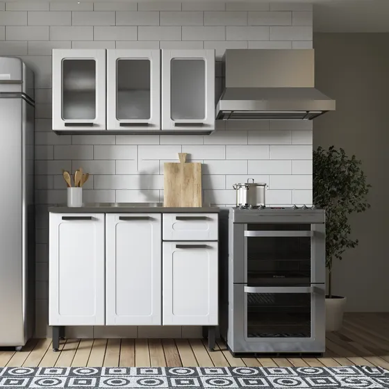 Cocina Integral Simply En Acero 105cm Lavaplatos Izquierdo