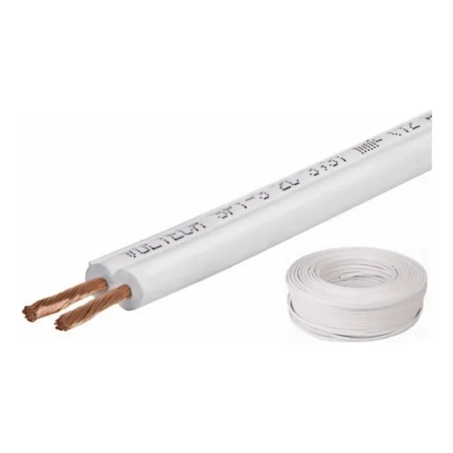 Cable Eléctrico Duplex 2x16 Rollo 100 Metros Color Blanco