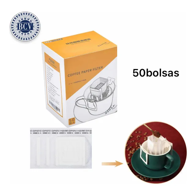Bolsa Filtro Papel Para Café Té Infusiones 50und