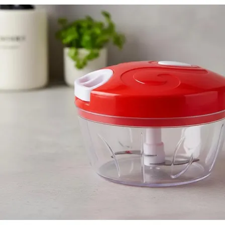 Mini Processador Alimentos Manual 3 Lâminas Vermelho Vermelho